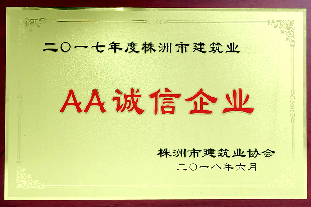 2017株洲AA誠信企業